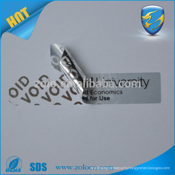 Hot sale custom printed hidden text security tamper evident void sticker for brand sticker